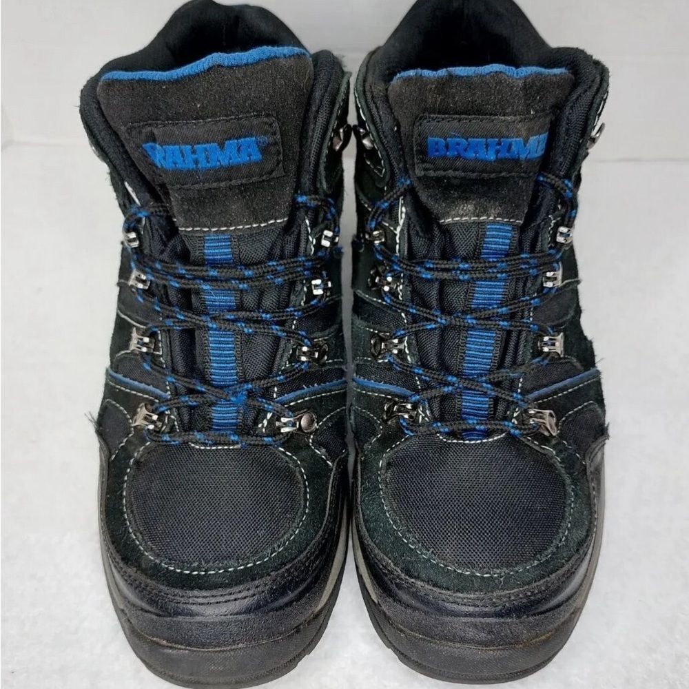Brahma Men's Black and Blue Outdoor Work Steel Toe-Boots Size 9US